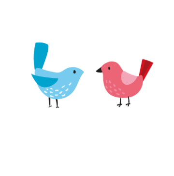 Blue and red bird clip art